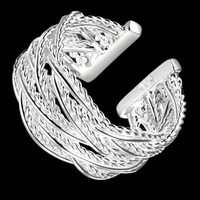 Adjustable Multi Strand Statement Ring for Women - Premium Wide Woven Twist 1812