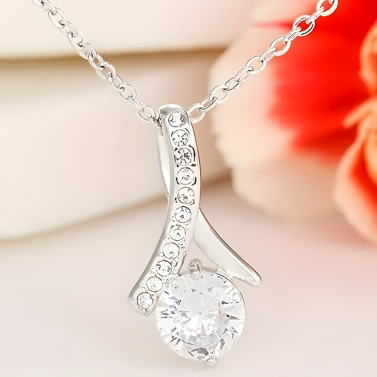 Wifey Necklace from Husband, Cubic Zirconia Heart Pendant B192  (WITHOUT BOX)