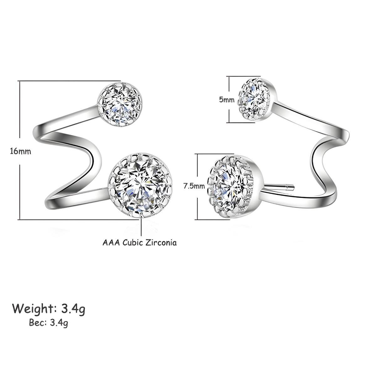 Unified Jewellery Sparkling Cubic Zirconia Circle Drop Earrings for Women 359