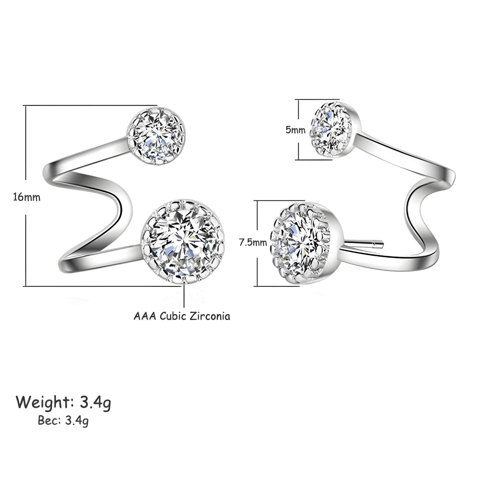Unified Jewellery Sparkling Cubic Zirconia Circle Drop Earrings for Women 359