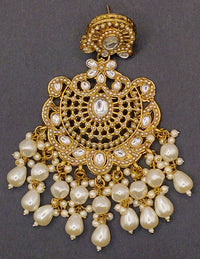 Elegant Bollywood Inspired Gold Kundan Earrings - Traditional Indian Jewelry 212