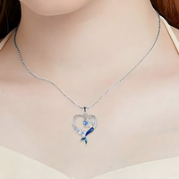 European New Mermaid Necklace Blue Crystal, Exquisite Starfish Pendant B167