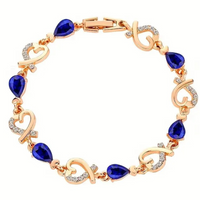 Chain Bracelet With Love Heart Shape Beads Elegant Hand Bracelet For Women 106