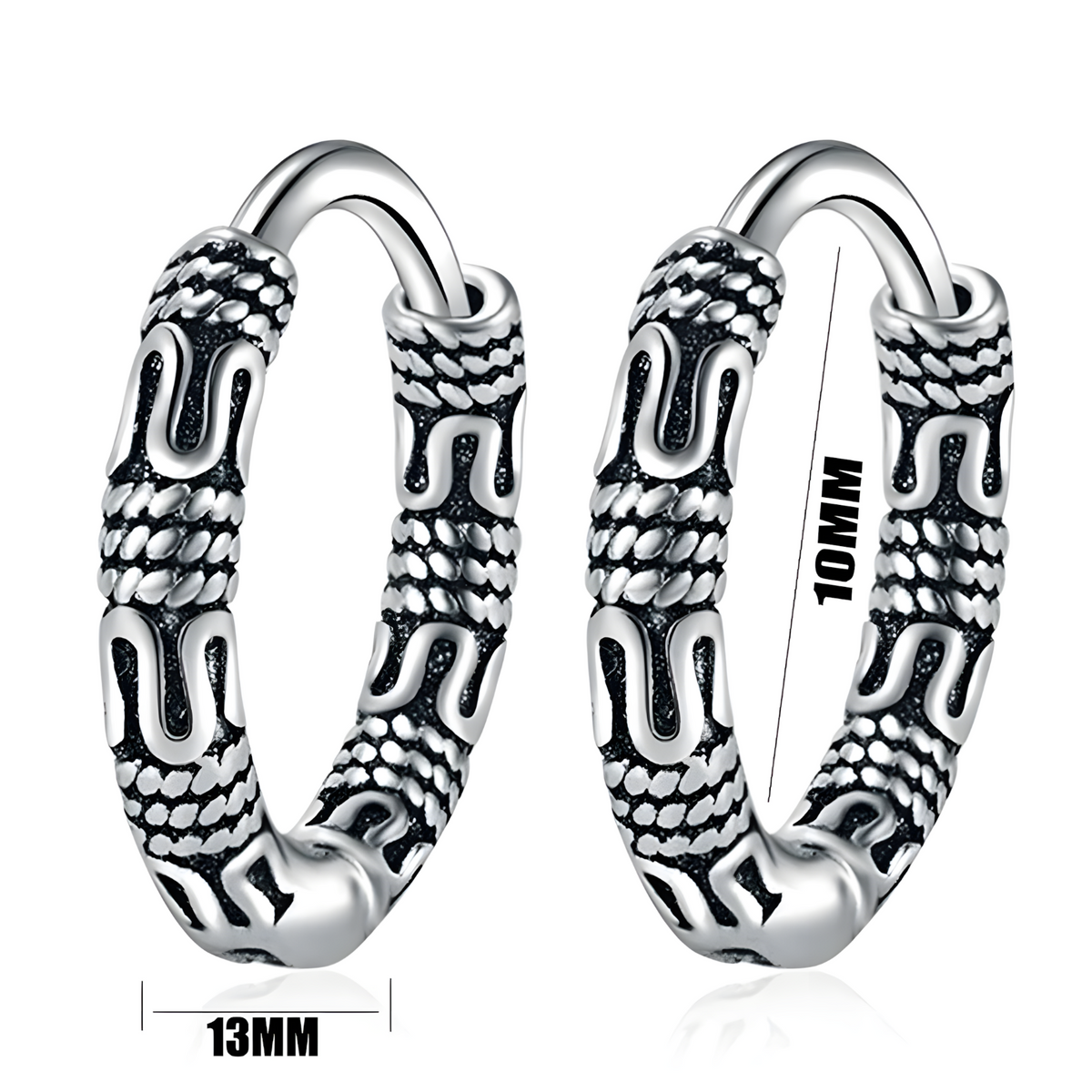 925 Sterling Silver Plated Hoop Earrings, Vintage Retro Huggie Earrings 466