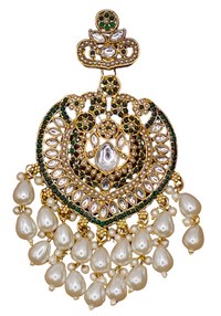Elegant Bollywood Inspired Gold Kundan Earrings - Traditional Indian Jewelry 222
