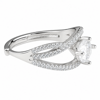 Luxury Round Brilliant Cut Zirconia Solitaire Ring Adjustable X-Shape 1650