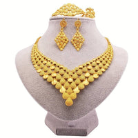 5-Piece Bridal Jewelry Set: Earrings, Necklace, Bangle, Ring, Exaggerated 110