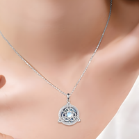 Trinity Knot Moonstone Necklace for Women – Celtic Pendant with Opal Style B136