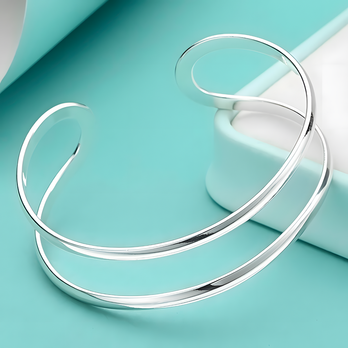 Unified Jewellery Premium Double Circle Adjustable Open Cuff Bangle 1838
