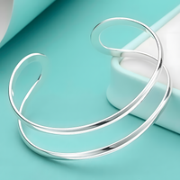Unified Jewellery Premium Double Circle Adjustable Open Cuff Bangle 1838