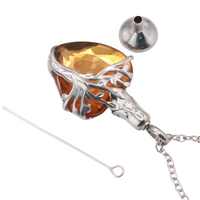 Heart Tree of Life Urn Necklace Crystal Funnel Filler 316L Stainless Steel B211