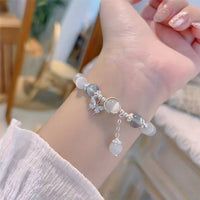 Elegant Gray Moonstone Butterfly Charm Bracelet: Handmade with Love 139