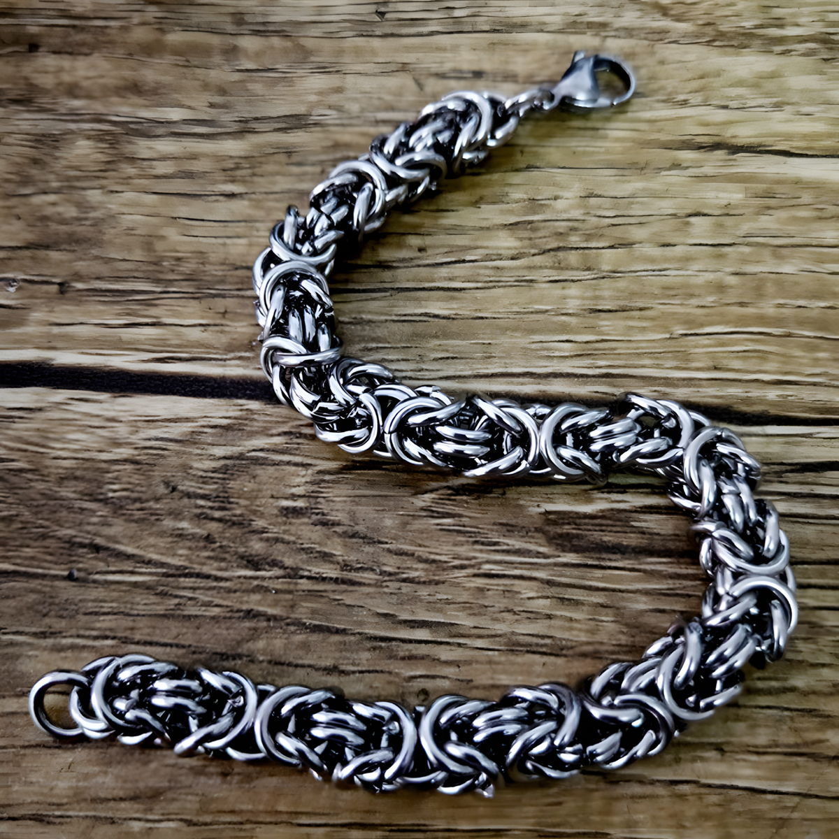 Men's Stainless Steel Byzantine Chain Bracelet | Robust Stylish Masculine 452