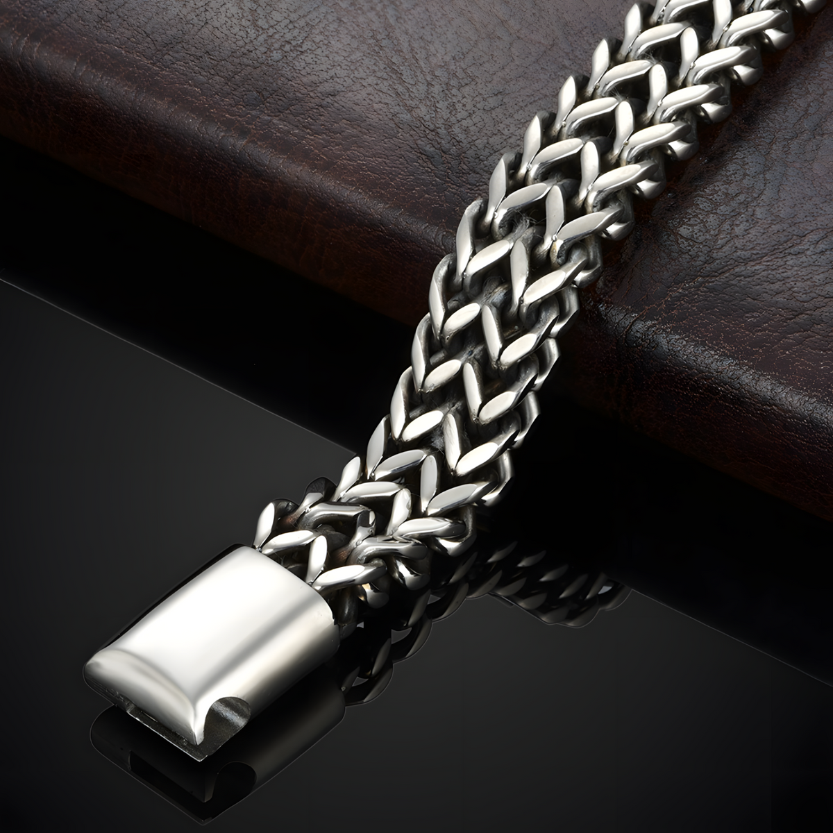 Stainless Steel Braided Fishtail Chain Bracelet Men Women Magnetic Clasp 453