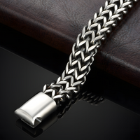Stainless Steel Braided Fishtail Chain Bracelet Men Women Magnetic Clasp 453