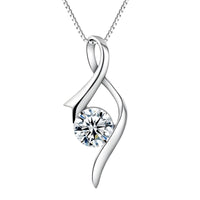 Sterling Silver Infinity Twist Pendant Necklace for Women Real 925 Box Chain 290