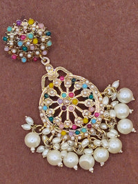 Elegant Bollywood Inspired Gold Kundan Earrings - Traditional Indian Jewelry 240