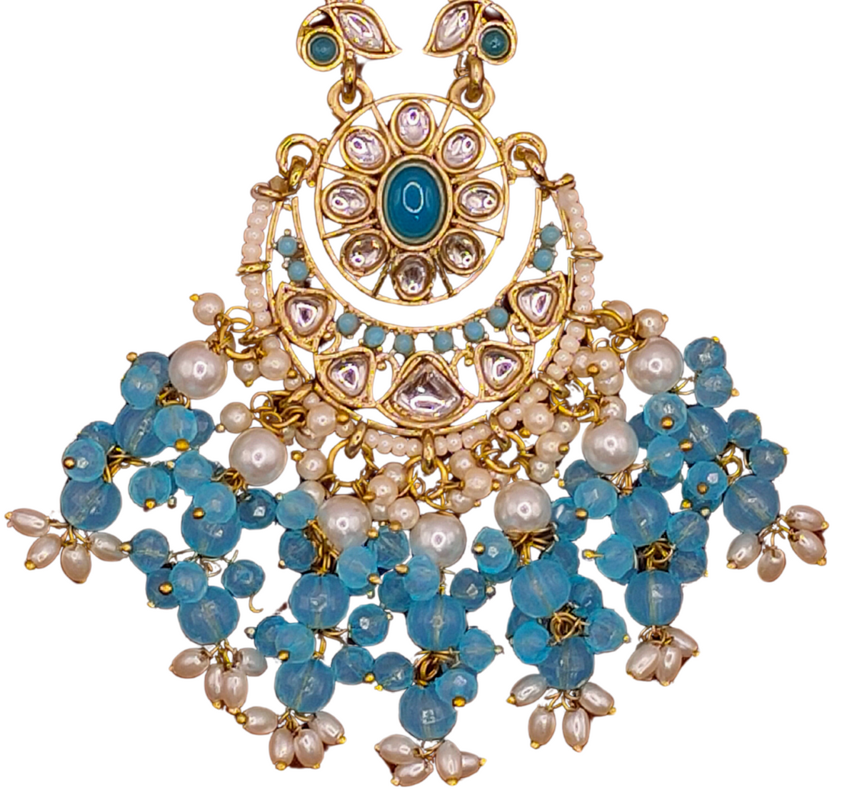 Elegant Bollywood Inspired Gold Kundan Earrings - Traditional Indian Jewelry 205