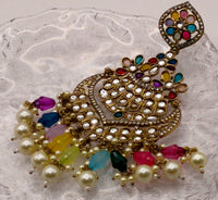 Elegant Bollywood Inspired Gold Kundan Earrings - Traditional Indian Jewelry 173