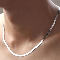 Herringbone Snake Chain Necklace for Women & Men – 925 Silver-Plated Copper 871