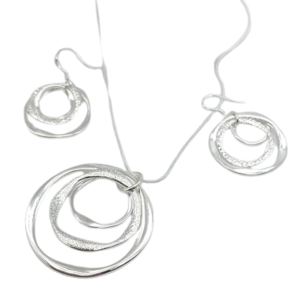 925 Sterling Silver Necklace Earring Jewelry Set for Women Lady: Dainty Pave 664