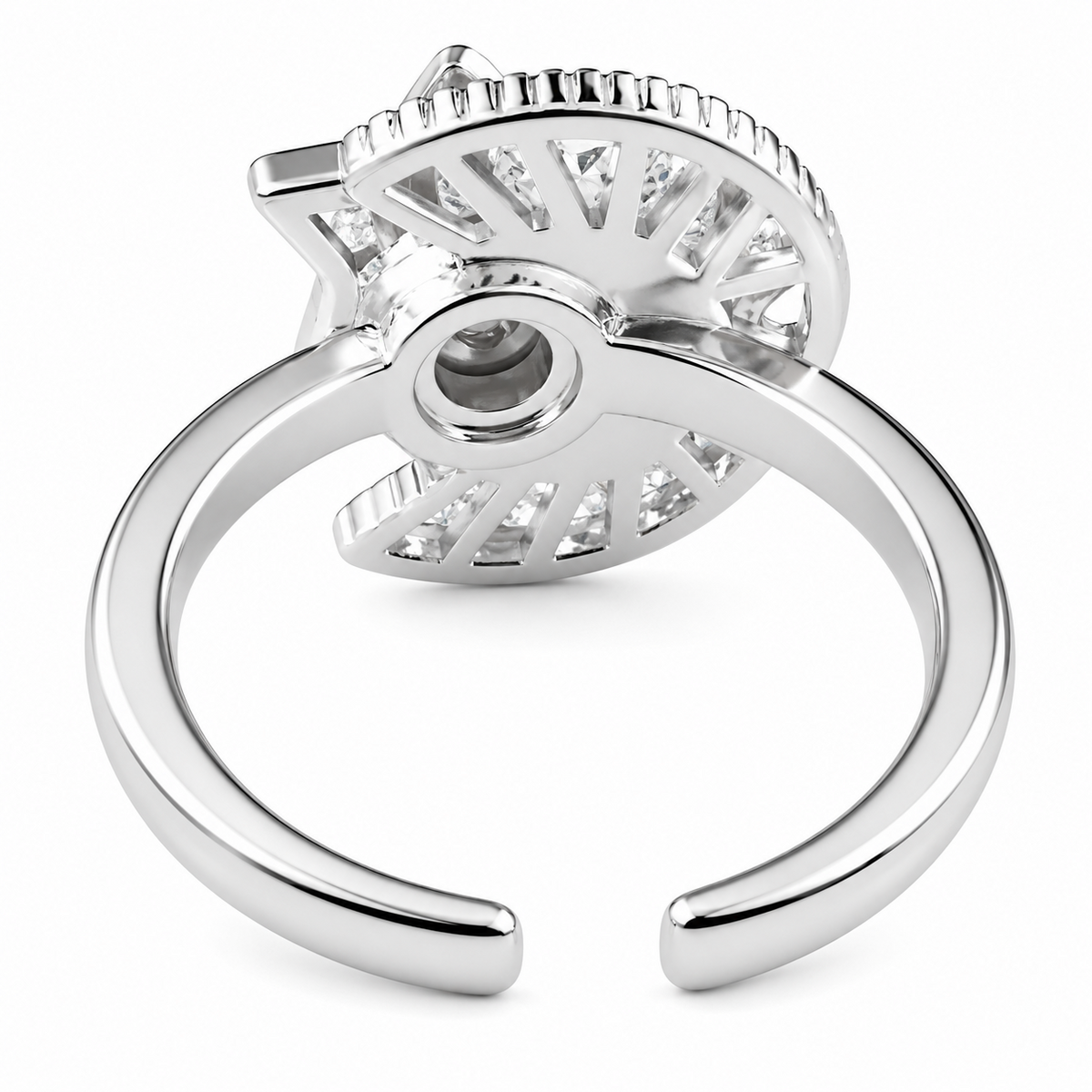 Rotatable Moon And Star Spinner Ring For Women, Adjustable Celestial Fidget 1506