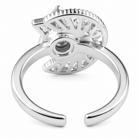 Rotatable Moon And Star Spinner Ring For Women, Adjustable Celestial Fidget 1506