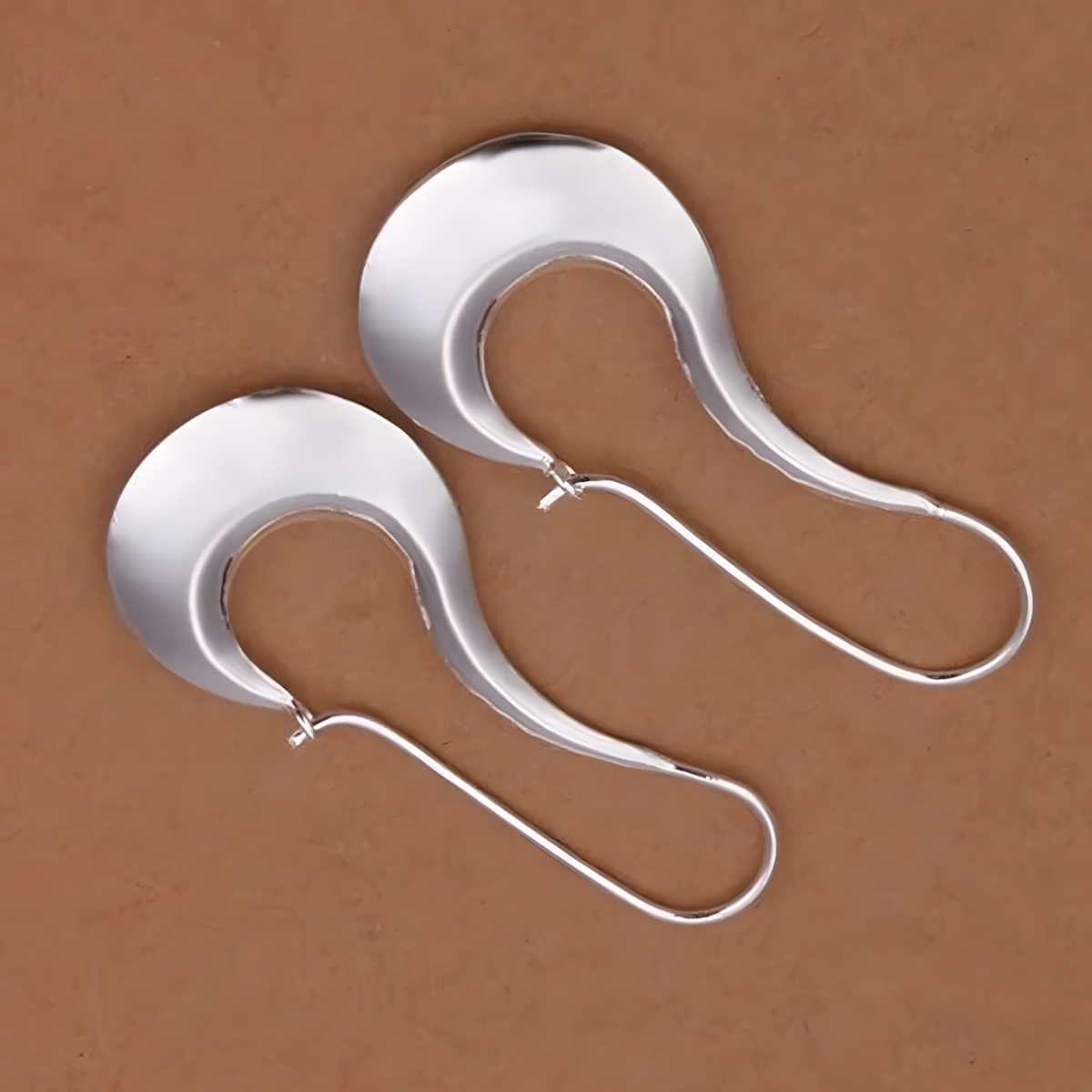 Smooth Wave Drop Earrings for Women – Copper Alloy with 925 Silver Plating 1234