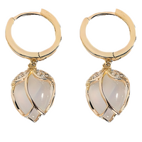 Contemporary Geometric Hoop Earrings Women | Gold Color Zinc Alloy Pearl 586
