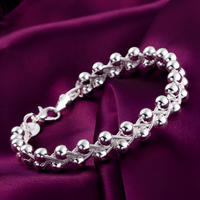 Twisted Bead Bracelet For Women 20CM Lobster Clasp Round Ball Statement 1774