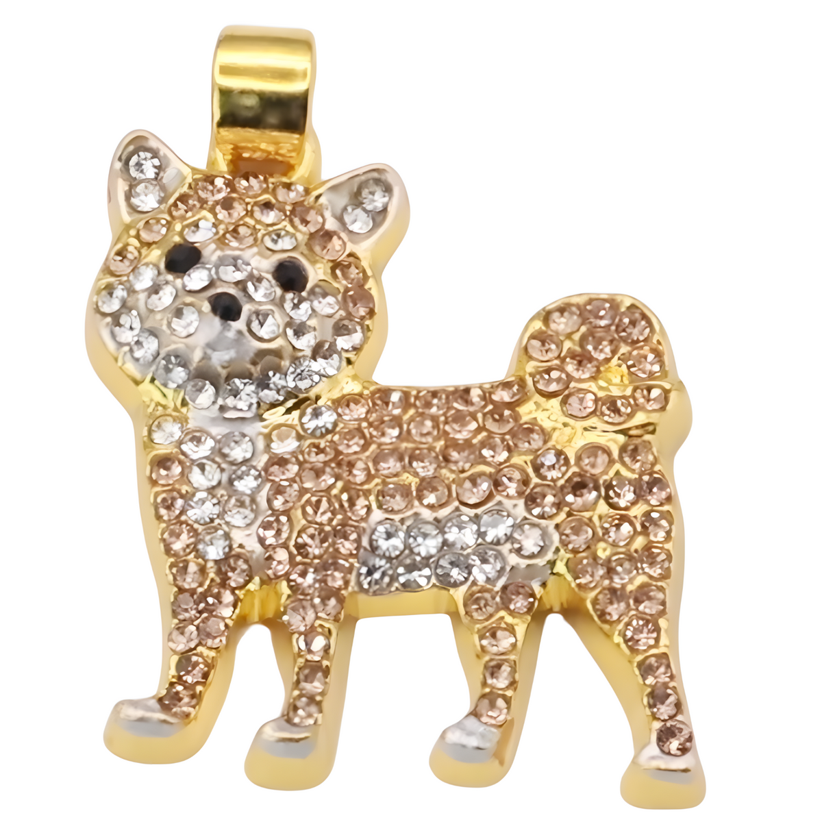 Shiba Inu Dog Pendant Necklace For Women Gold And Silver Tone Look Crystal B233