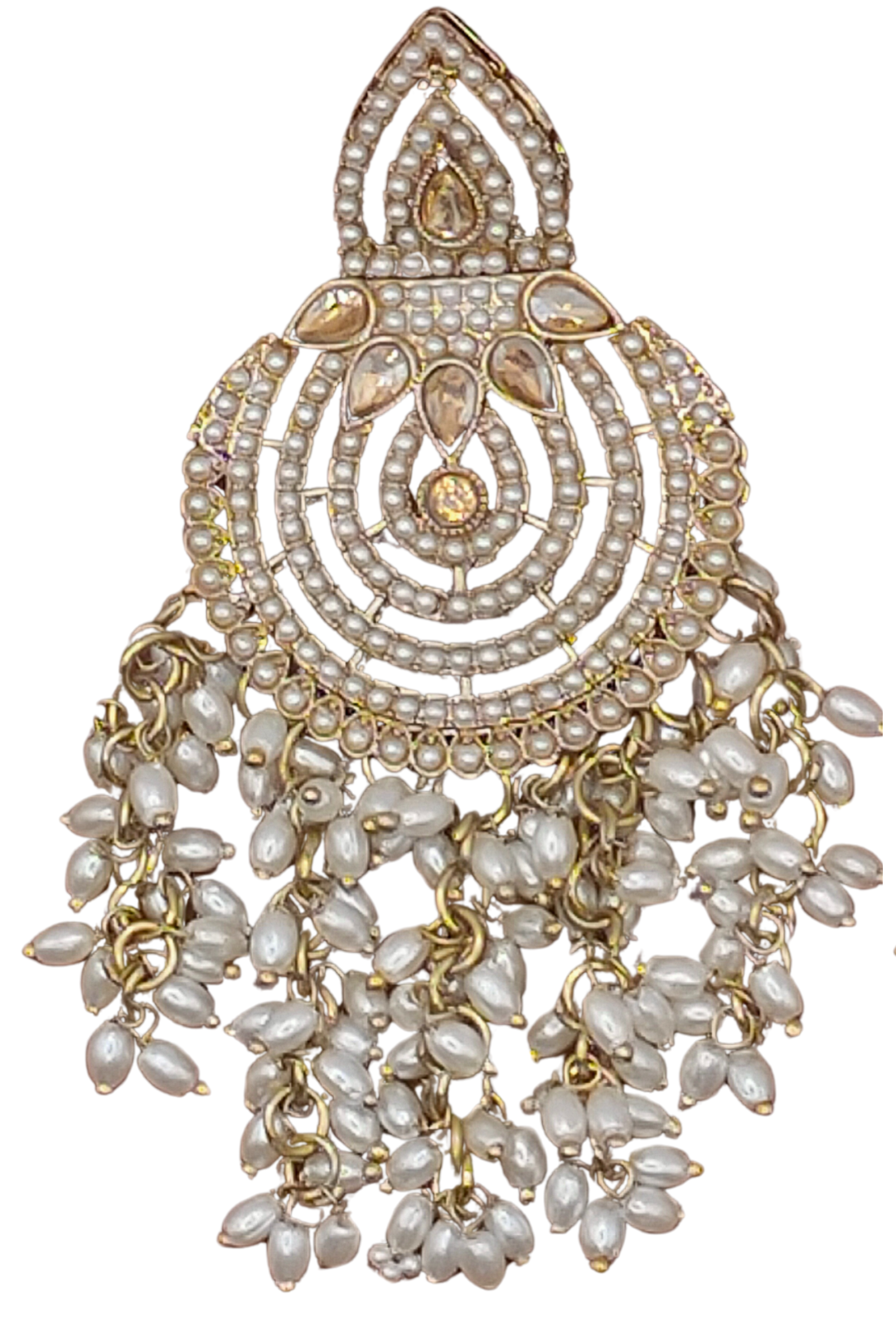 Elegant Bollywood Inspired Gold Kundan Earrings - Traditional Indian Jewelry 179