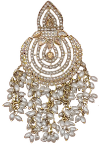 Elegant Bollywood Inspired Gold Kundan Earrings - Traditional Indian Jewelry 179