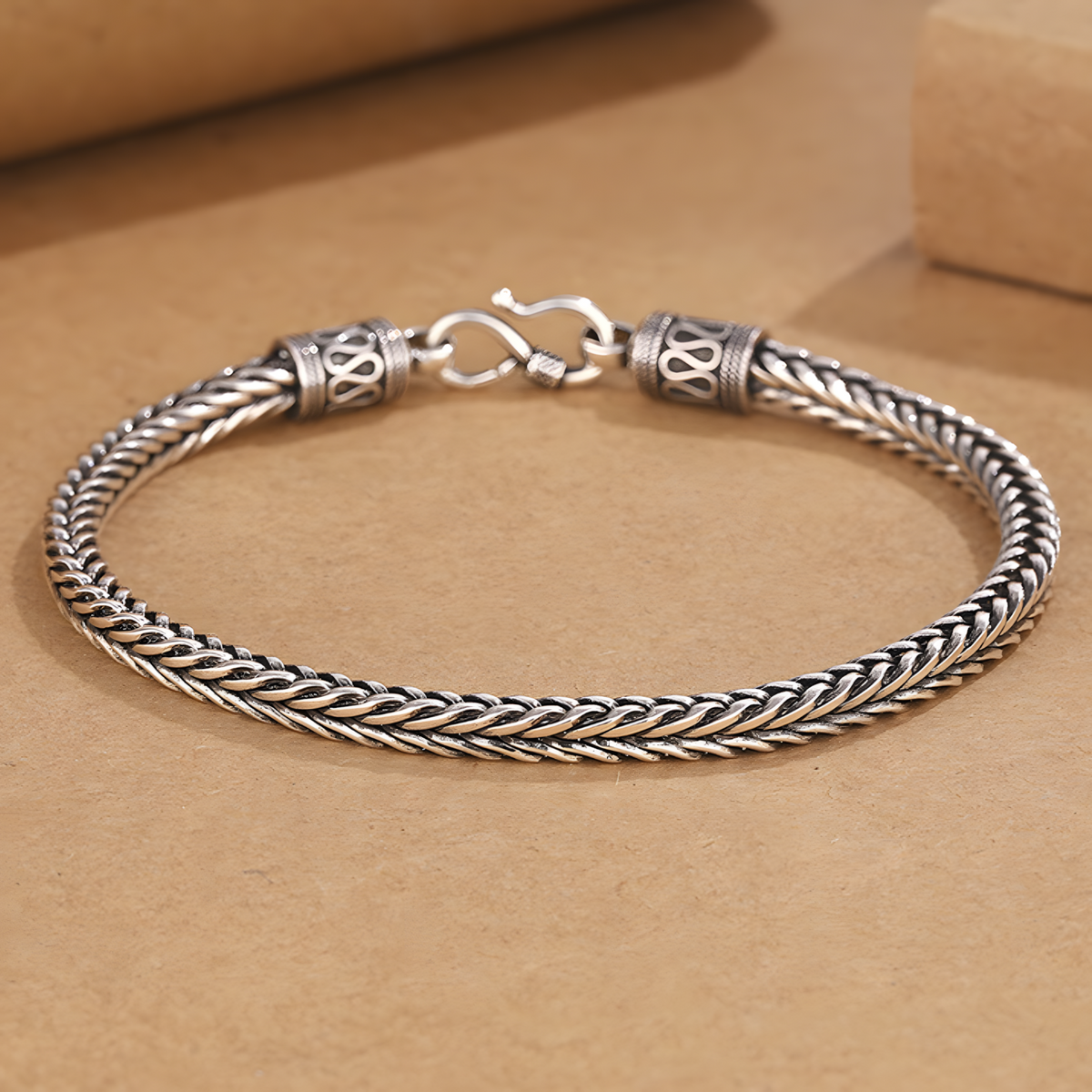 Vintage Rope Link Bracelet 20cm Chunky Vintage Chain Bracelet 20g Unisex 1483