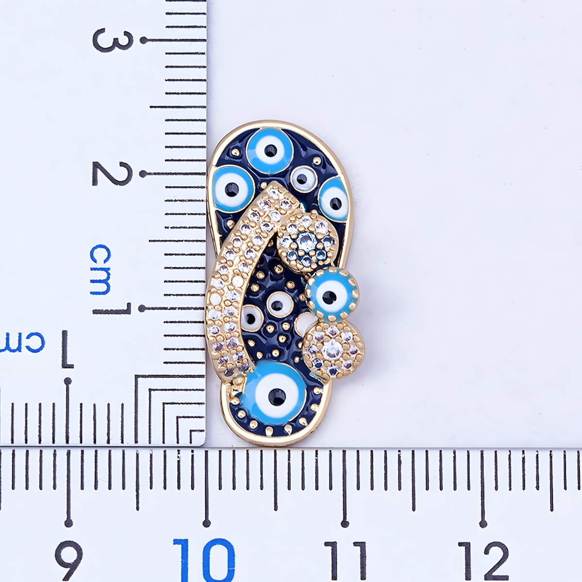 Enamel Slipper Pendant, Blue Evil Eye Protection Necklace, Bohemian FashION B159