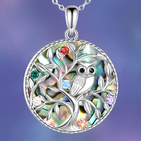 European Fashion Owl Pendant Necklace for Women –Resin Tree of Life Pendant 1127