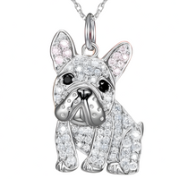 Bulldog Silvery Pendant Necklace - MultiTone Plated Stainless Steel Pendant B251