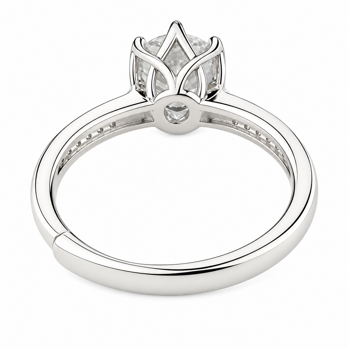 Luxe Pave Solitaire Engagement Ring For Women Round Brilliant Cut Zircon 1604