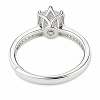 Luxe Pave Solitaire Engagement Ring For Women Round Brilliant Cut Zircon 1604