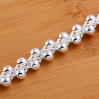 Twisted Bead Bracelet For Women 20CM Lobster Clasp Round Ball Statement 1774