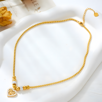 316L Stainless Steel Heart Tree of Life Pendant Necklace Trendy Gold  Chain 1077