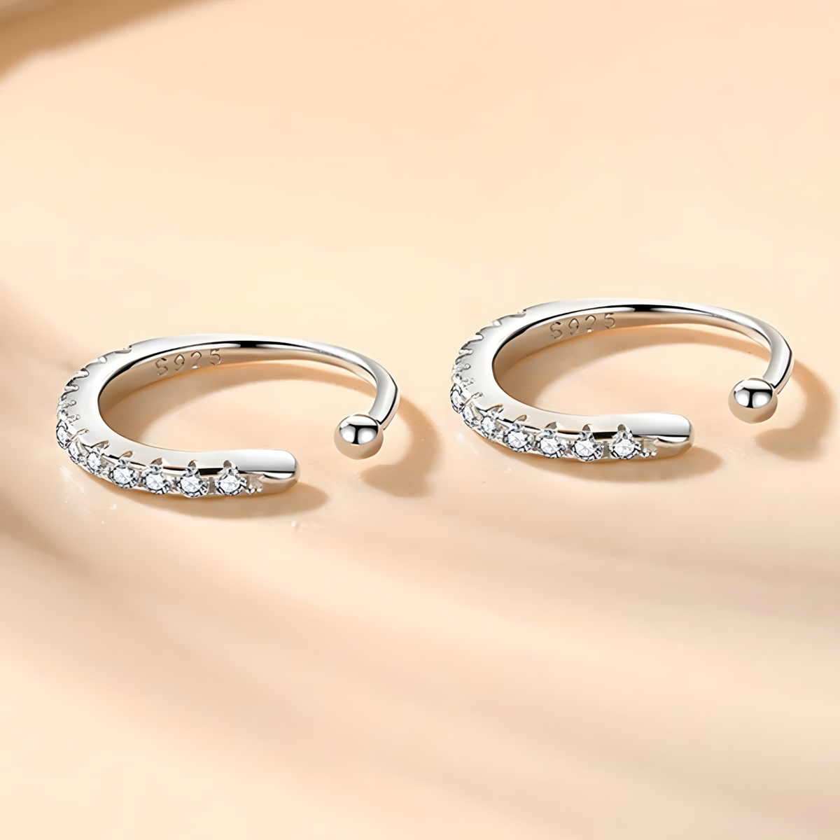 Tiny Huggie Hoop Earrings for Women 925 Sterling Silver Cubic Zirconia Cuff 314