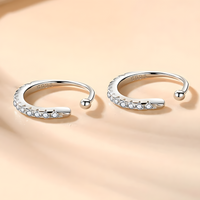 Tiny Huggie Hoop Earrings for Women 925 Sterling Silver Cubic Zirconia Cuff 314