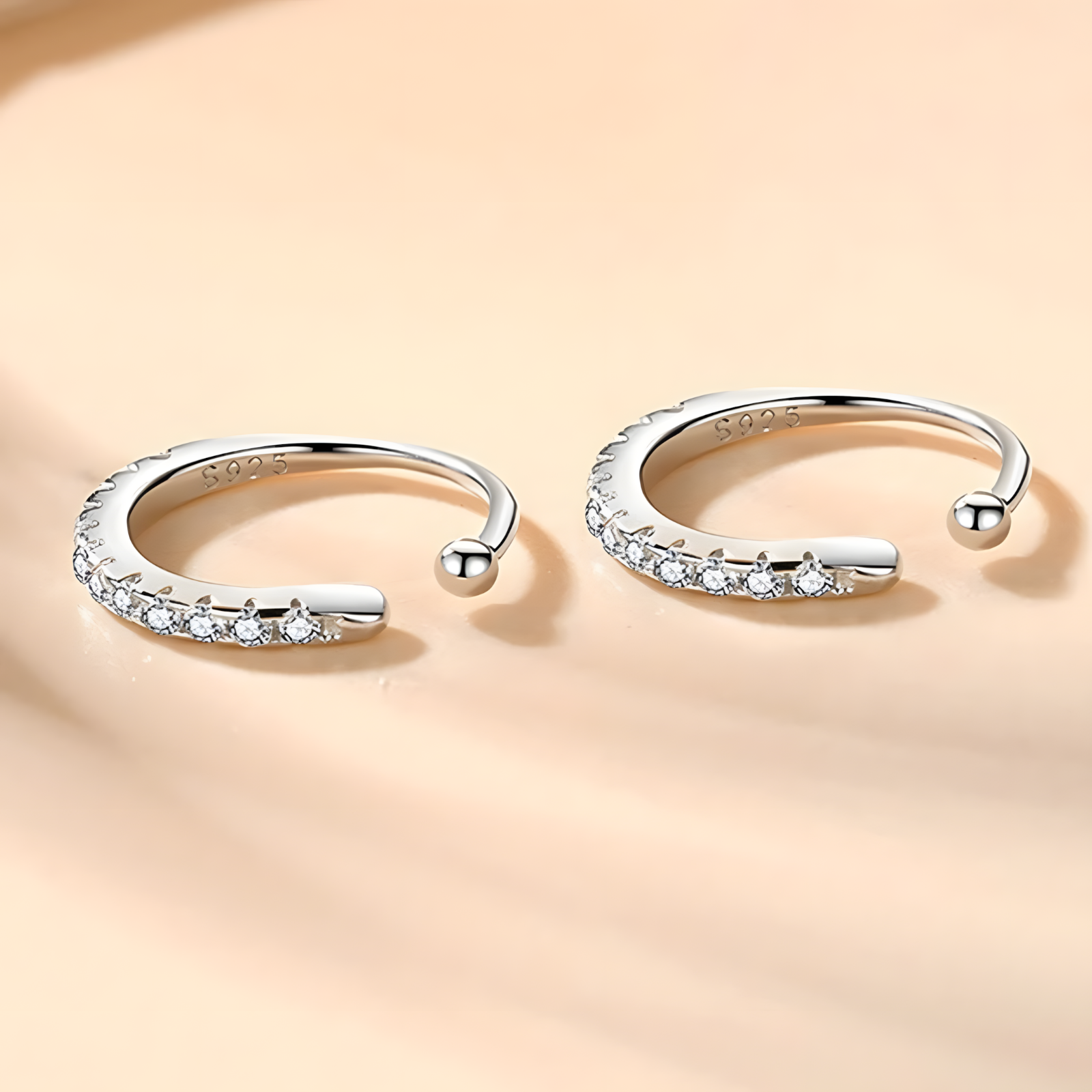 Tiny Huggie Hoop Earrings for Women 925 Sterling Silver Cubic Zirconia Cuff 314