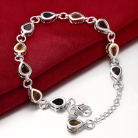 Unified Jewellery Premium Multicolour Teardrop Crystal Bracelet 20cm 1833