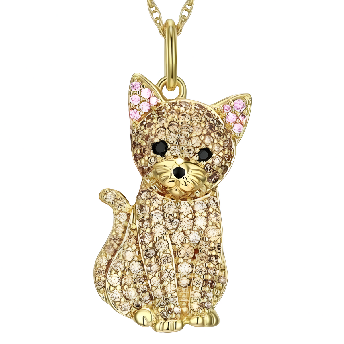Cat Pendant Necklace - Gold-Plated & Silver-Plated Animal Charm Necklace B253