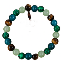 RICH Abundance Bracelet For Women Natural Tiger Eye Malachite Stone Beaded 1400