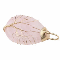 Gold Pink Crystal Tree Of Life Pendant Necklace For Women Oval Gemstone 1343