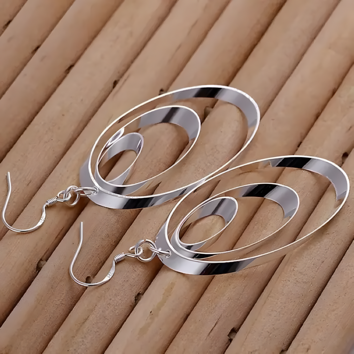 925 Sterling Silver Round Hoop Dangle Earrings for Women & Girls 447