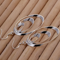 925 Sterling Silver Round Hoop Dangle Earrings for Women & Girls 447